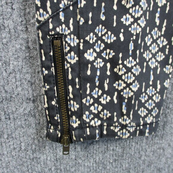 Pilcro Pants Women 28 Black Geometric Ankle Zip Serif Stretch Anthro Fit 30x28 - Picture 4 of 16